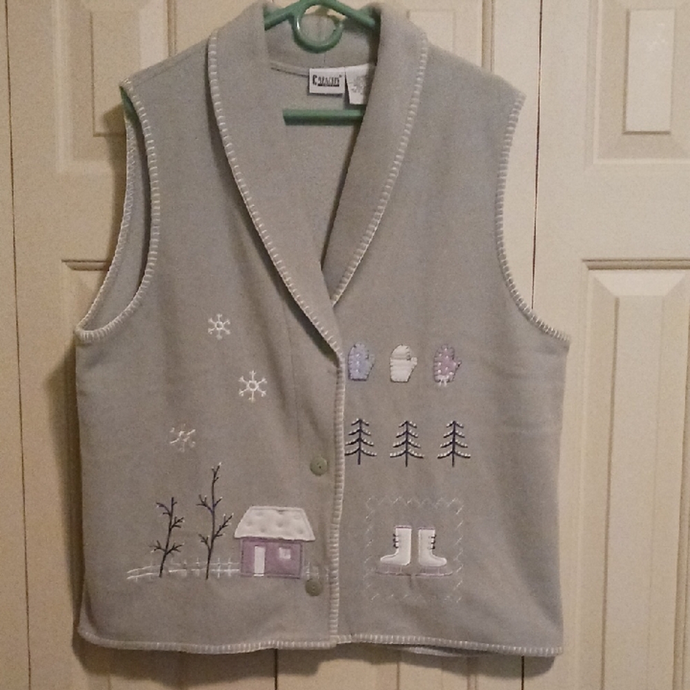 Mint Green Winter-Themed Vest